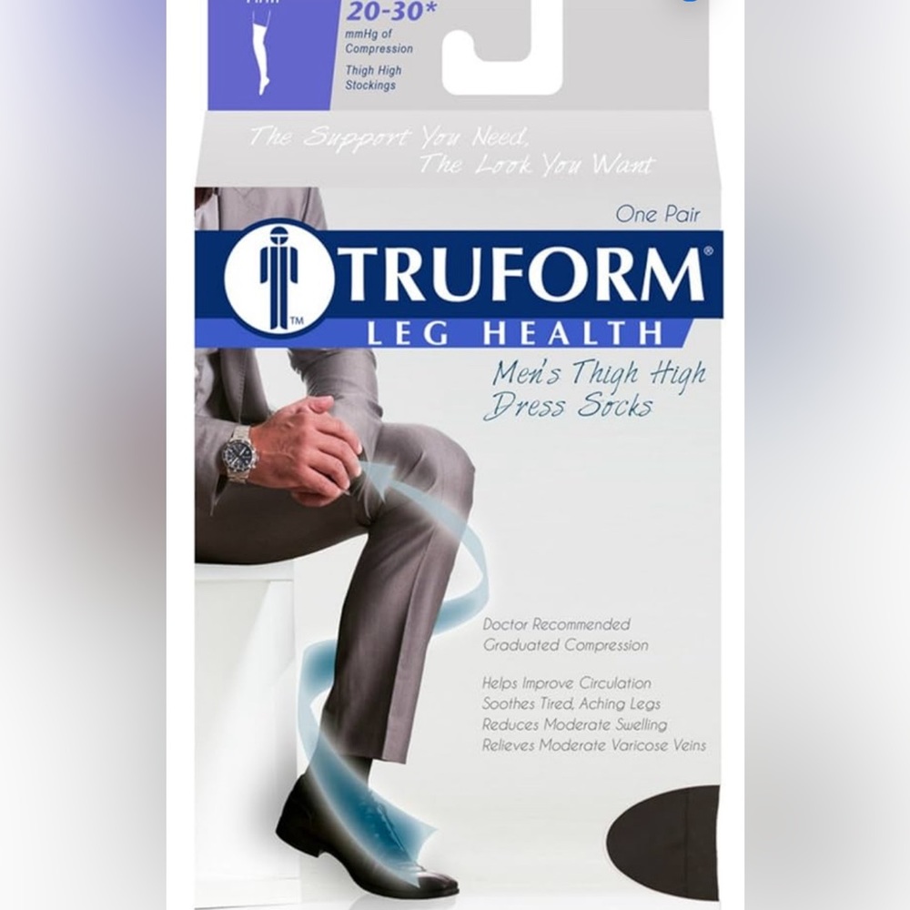 Truform Compression Socks, 20-30 mmHg, Men's Dress Socks,